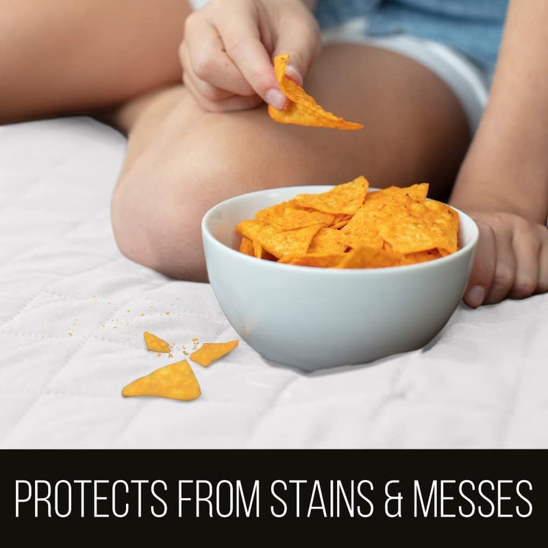 Sofa Shield Couch Slip Cover with Patented Strap, Cushion Protector, US Designed Reversible Stain and Dog Tear Resistant Slipcover, 70 inch Seat, Washable Covers for Dogs Pets Kids, White - Image 2